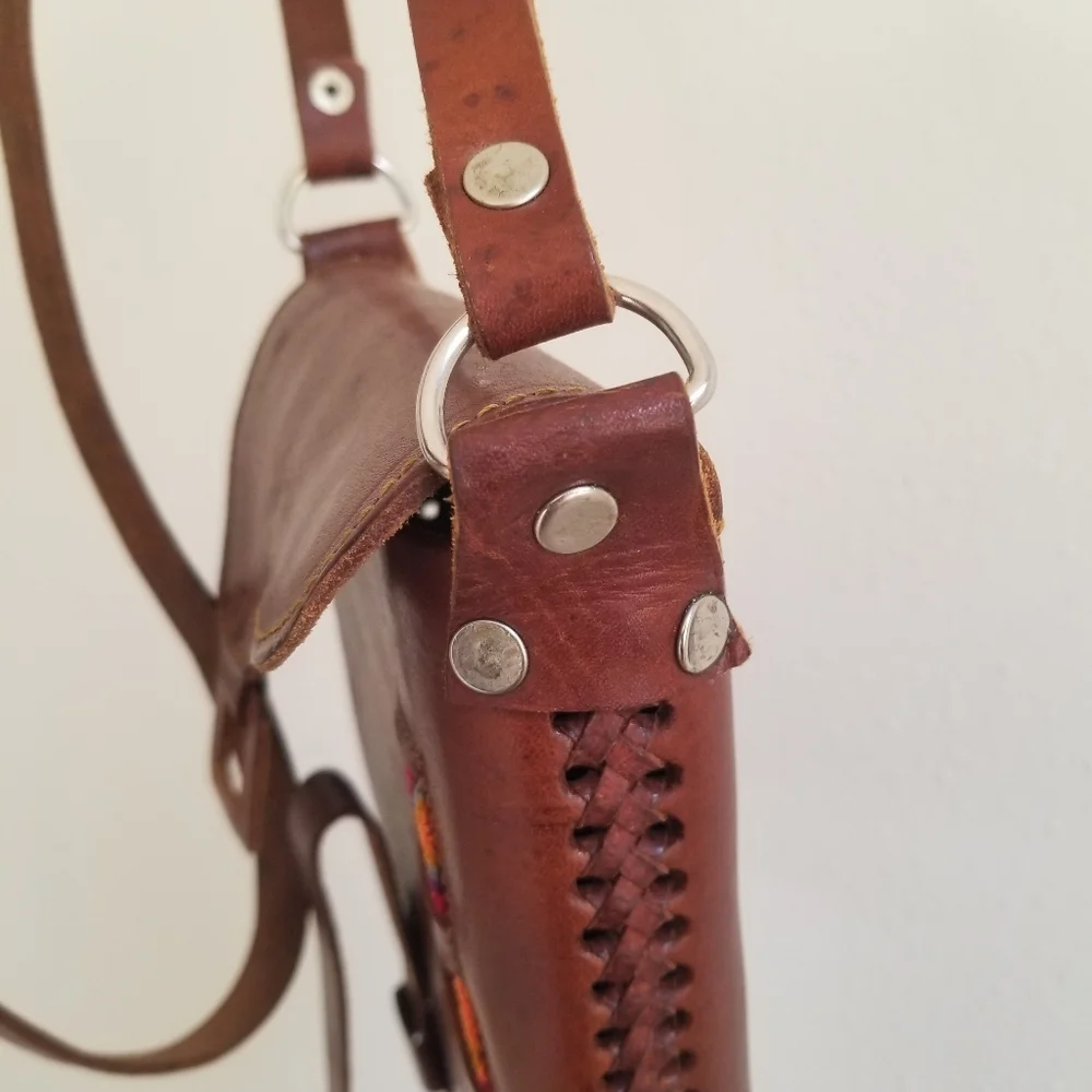 Vintage Handmade Boho Leather Boho Crossbody Southern Style Cowgirl Vibe - Picture 10 of 15